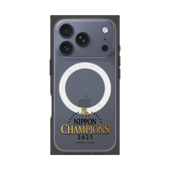 プレミアムスクエアケース with MagSafe［ 福岡ソフトバンクホークス - NIPPON CHAMPIONS 2025 ロゴ - クリア ］