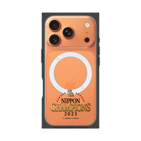 プレミアムスクエアケース with MagSafe［ 福岡ソフトバンクホークス - NIPPON CHAMPIONS 2025 ロゴ - クリア ］