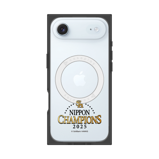 プレミアムスクエアケース with MagSafe［ 福岡ソフトバンクホークス - NIPPON CHAMPIONS 2025 ロゴ - クリア ］