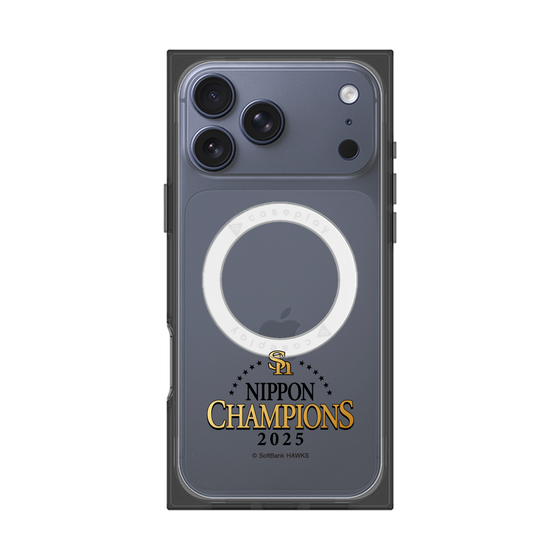 プレミアムスクエアケース with MagSafe［ 福岡ソフトバンクホークス - NIPPON CHAMPIONS 2025 ロゴ - クリア ］