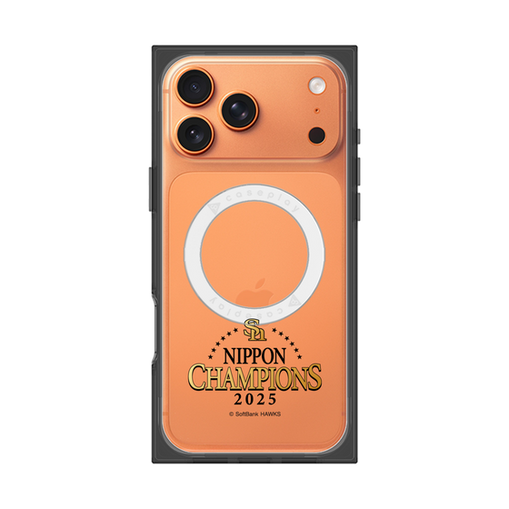 プレミアムスクエアケース with MagSafe［ 福岡ソフトバンクホークス - NIPPON CHAMPIONS 2025 ロゴ - クリア ］