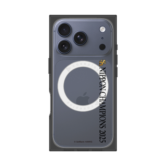 プレミアムスクエアケース with MagSafe［ 福岡ソフトバンクホークス - NIPPON CHAMPIONS 2025 ロゴ - 縦ロゴ ］