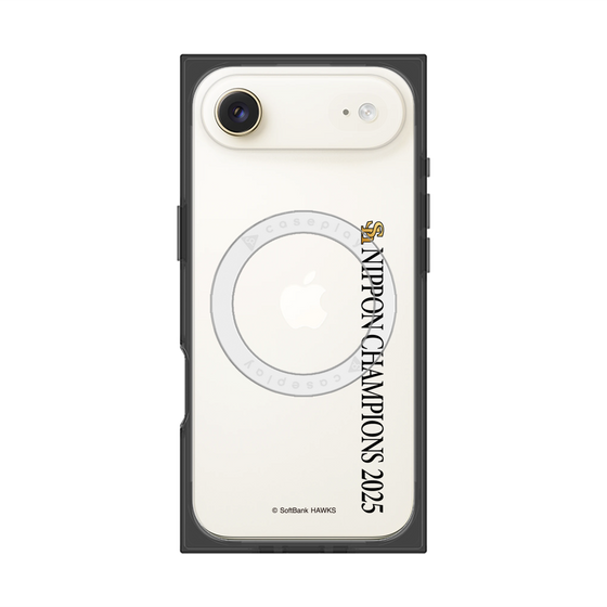 プレミアムスクエアケース with MagSafe［ 福岡ソフトバンクホークス - NIPPON CHAMPIONS 2025 ロゴ - 縦ロゴ ］