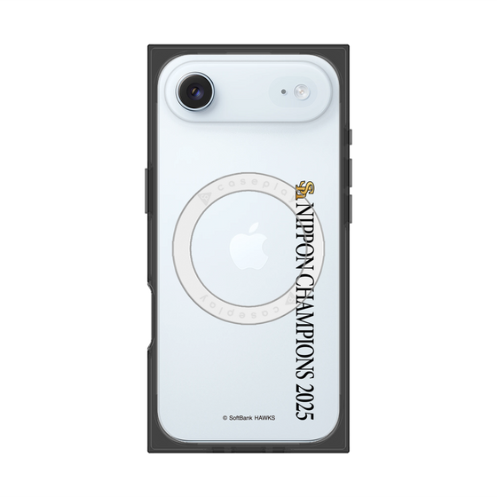 プレミアムスクエアケース with MagSafe［ 福岡ソフトバンクホークス - NIPPON CHAMPIONS 2025 ロゴ - 縦ロゴ ］