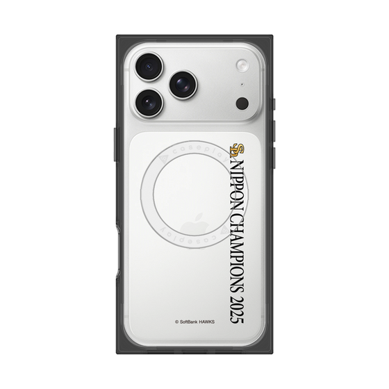 プレミアムスクエアケース with MagSafe［ 福岡ソフトバンクホークス - NIPPON CHAMPIONS 2025 ロゴ - 縦ロゴ ］