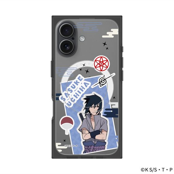 プレミアムスクエアケース with MagSafe［ NARUTO -ナルト- 疾風伝 - ステッカー - うちはサスケ ］