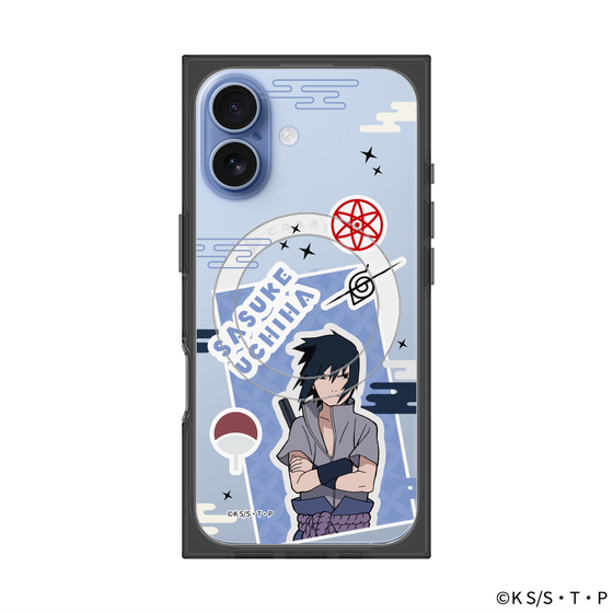 プレミアムスクエアケース with MagSafe［ NARUTO -ナルト- 疾風伝 - ステッカー - うちはサスケ ］