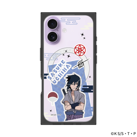 プレミアムスクエアケース with MagSafe［ NARUTO -ナルト- 疾風伝 - ステッカー - うちはサスケ ］