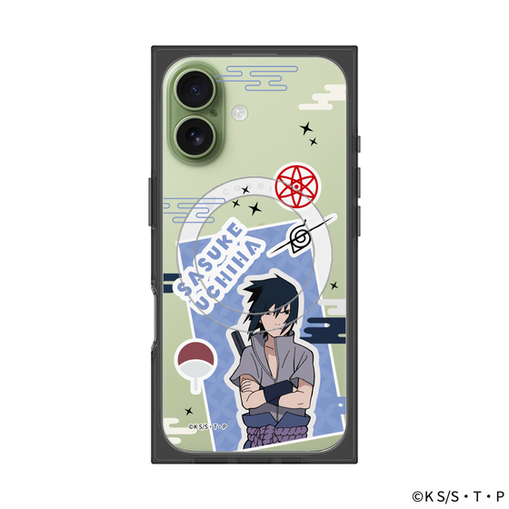 プレミアムスクエアケース with MagSafe［ NARUTO -ナルト- 疾風伝 - ステッカー - うちはサスケ ］
