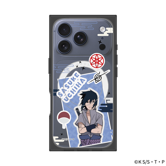 プレミアムスクエアケース with MagSafe［ NARUTO -ナルト- 疾風伝 - ステッカー - うちはサスケ ］