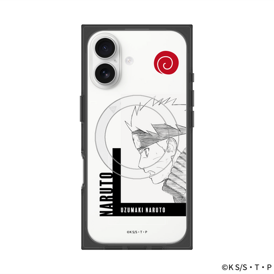 プレミアムスクエアケース with MagSafe［ NARUTO-ナルト- 疾風伝 - うずまきナルト - 線画 ］