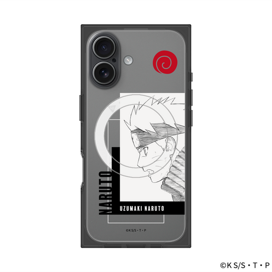 プレミアムスクエアケース with MagSafe［ NARUTO -ナルト- 疾風伝 - うずまきナルト - 線画 ］