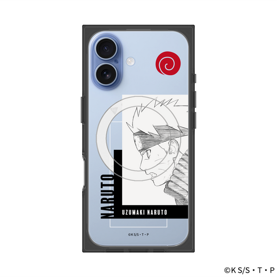 プレミアムスクエアケース with MagSafe［ NARUTO -ナルト- 疾風伝 - うずまきナルト - 線画 ］