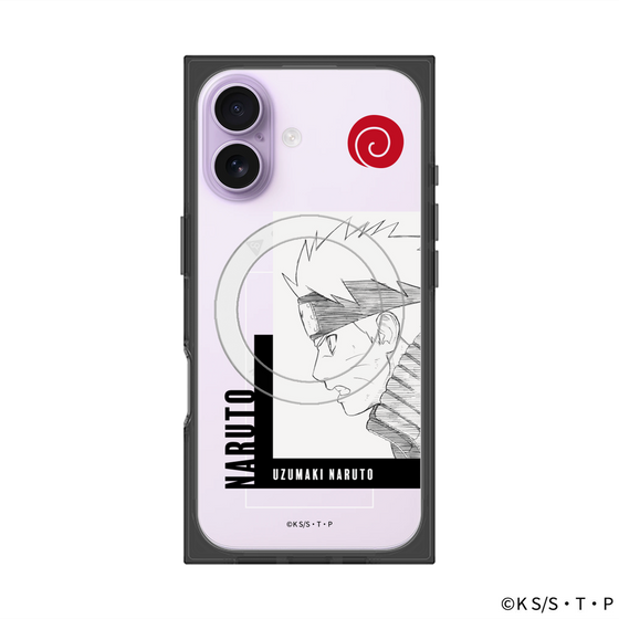 プレミアムスクエアケース with MagSafe［ NARUTO -ナルト- 疾風伝 - うずまきナルト - 線画 ］