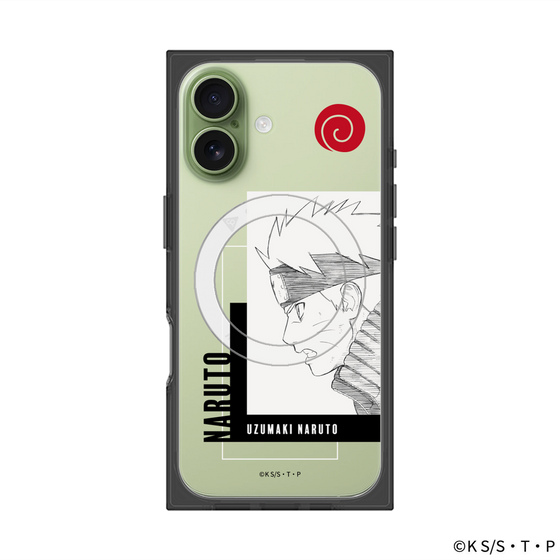 プレミアムスクエアケース with MagSafe［ NARUTO -ナルト- 疾風伝 - うずまきナルト - 線画 ］
