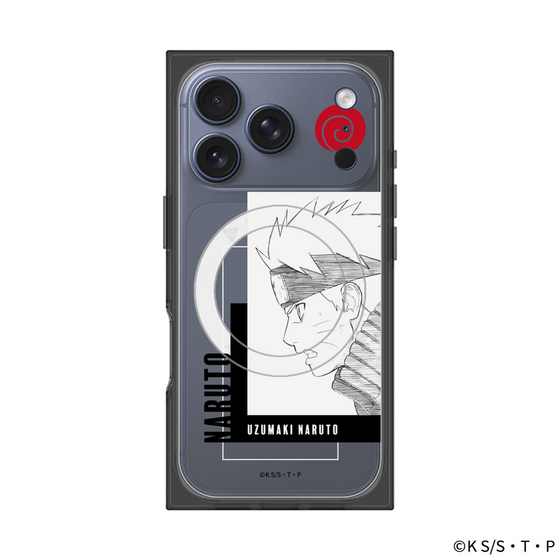 プレミアムスクエアケース with MagSafe［ NARUTO -ナルト- 疾風伝 - うずまきナルト - 線画 ］
