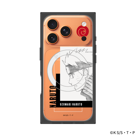 プレミアムスクエアケース with MagSafe［ NARUTO -ナルト- 疾風伝 - うずまきナルト - 線画 ］