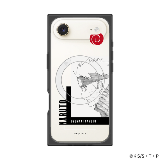 プレミアムスクエアケース with MagSafe［ NARUTO -ナルト- 疾風伝 - うずまきナルト - 線画 ］