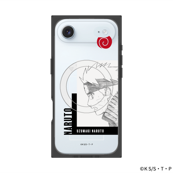 プレミアムスクエアケース with MagSafe［ NARUTO -ナルト- 疾風伝 - うずまきナルト - 線画 ］
