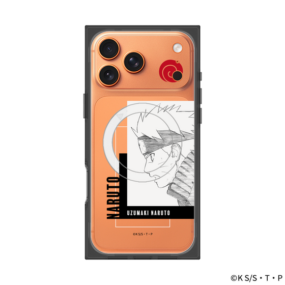 プレミアムスクエアケース with MagSafe［ NARUTO -ナルト- 疾風伝 - うずまきナルト - 線画 ］