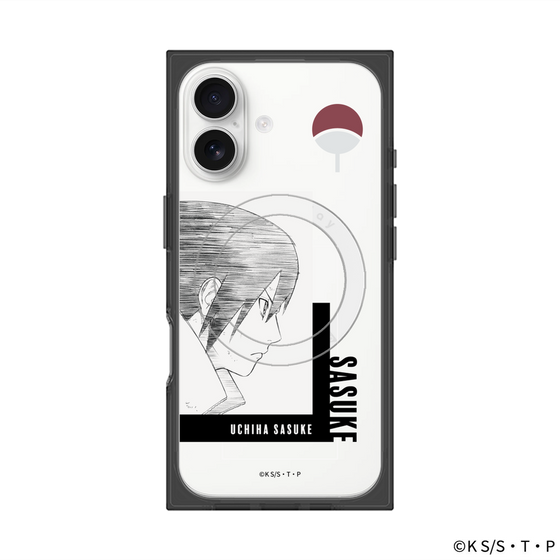 プレミアムスクエアケース with MagSafe［ NARUTO-ナルト- 疾風伝 - うちはサスケ - 線画 ］