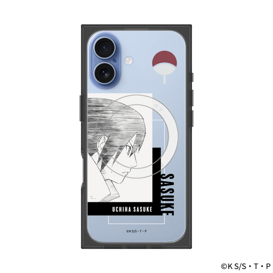プレミアムスクエアケース with MagSafe［ NARUTO -ナルト- 疾風伝 - うちはサスケ - 線画 ］