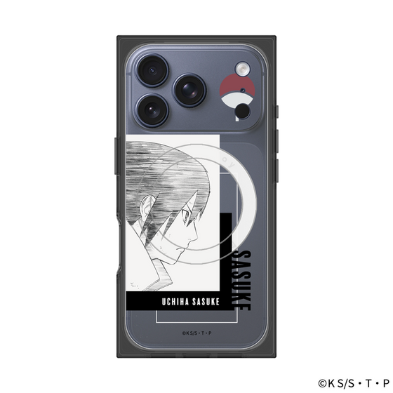 プレミアムスクエアケース with MagSafe［ NARUTO -ナルト- 疾風伝 - うちはサスケ - 線画 ］