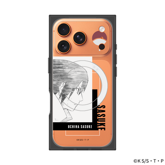 プレミアムスクエアケース with MagSafe［ NARUTO -ナルト- 疾風伝 - うちはサスケ - 線画 ］