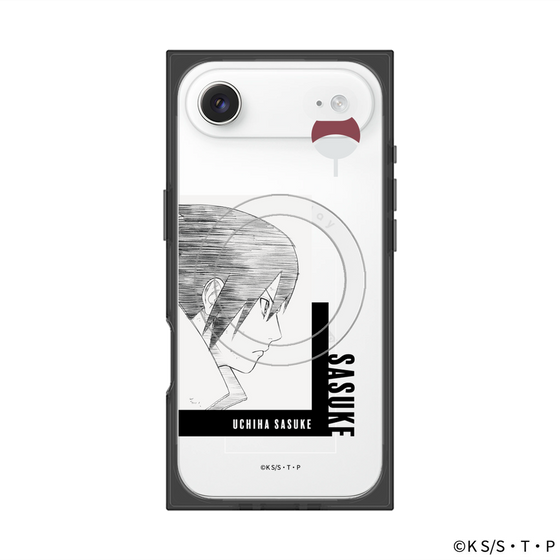 プレミアムスクエアケース with MagSafe［ NARUTO-ナルト- 疾風伝 - うちはサスケ - 線画 ］