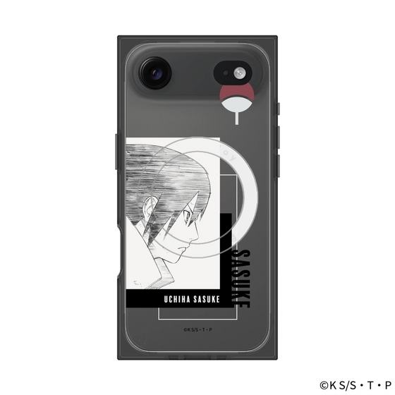 プレミアムスクエアケース with MagSafe［ NARUTO -ナルト- 疾風伝 - うちはサスケ - 線画 ］