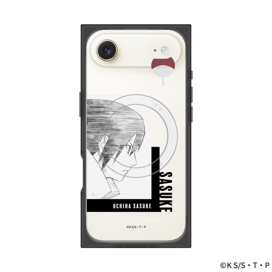 プレミアムスクエアケース with MagSafe［ NARUTO -ナルト- 疾風伝 - うちはサスケ - 線画 ］