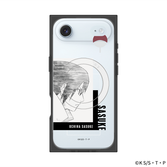 プレミアムスクエアケース with MagSafe［ NARUTO -ナルト- 疾風伝 - うちはサスケ - 線画 ］