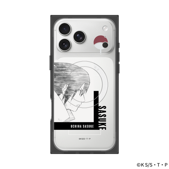 プレミアムスクエアケース with MagSafe［ NARUTO-ナルト- 疾風伝 - うちはサスケ - 線画 ］