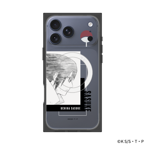 プレミアムスクエアケース with MagSafe［ NARUTO -ナルト- 疾風伝 - うちはサスケ - 線画 ］