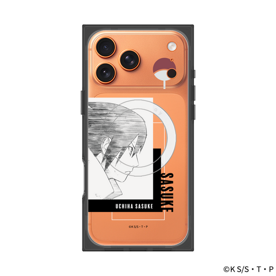 プレミアムスクエアケース with MagSafe［ NARUTO -ナルト- 疾風伝 - うちはサスケ - 線画 ］