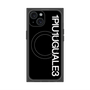 プレミアムスクエアケース with MagSafe［ 1PIU1UGUALE3 - ロゴ vertical - ブラック ］