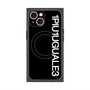プレミアムスクエアケース with MagSafe［ 1PIU1UGUALE3 - ロゴ vertical - ブラック ］