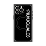 プレミアムスクエアケース with MagSafe［ 1PIU1UGUALE3 - ロゴ vertical - ブラック ］