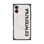 プレミアムスクエアケース with MagSafe［ 1PIU1UGUALE3 - ロゴ vertical - ホワイト ］