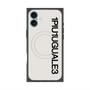 プレミアムスクエアケース with MagSafe［ 1PIU1UGUALE3 - ロゴ vertical - ホワイト ］