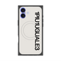 プレミアムスクエアケース with MagSafe［ 1PIU1UGUALE3 - ロゴ vertical - ホワイト ］