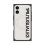 プレミアムスクエアケース with MagSafe［ 1PIU1UGUALE3 - ロゴ vertical - ホワイト ］