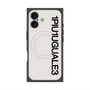 プレミアムスクエアケース with MagSafe［ 1PIU1UGUALE3 - ロゴ vertical - ホワイト ］