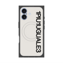 プレミアムスクエアケース with MagSafe［ 1PIU1UGUALE3 - ロゴ vertical - ホワイト ］