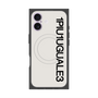 プレミアムスクエアケース with MagSafe［ 1PIU1UGUALE3 - ロゴ vertical - ホワイト ］
