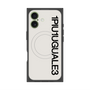 プレミアムスクエアケース with MagSafe［ 1PIU1UGUALE3 - ロゴ vertical - ホワイト ］