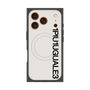 プレミアムスクエアケース with MagSafe［ 1PIU1UGUALE3 - ロゴ vertical - ホワイト ］