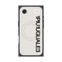 プレミアムスクエアケース with MagSafe［ 1PIU1UGUALE3 - ロゴ vertical - ホワイト ］