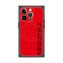プレミアムスクエアケース with MagSafe［ SUPER PRIVATE - ロゴ - Red&Black ］