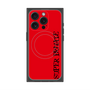 プレミアムスクエアケース with MagSafe［ SUPER PRIVATE - ロゴ - Red&Black ］